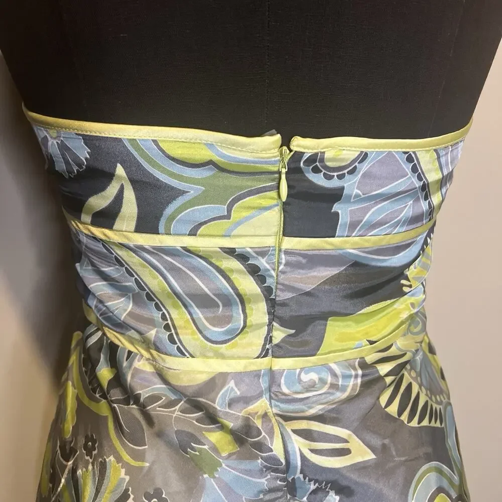 Nell Couture Vintage Satin Y2K Halter Dress Summer Party Size 6 Cocktail Wedding